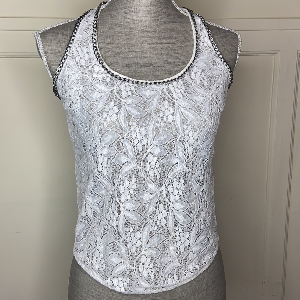Guess Lace Shirt with Chain Detail